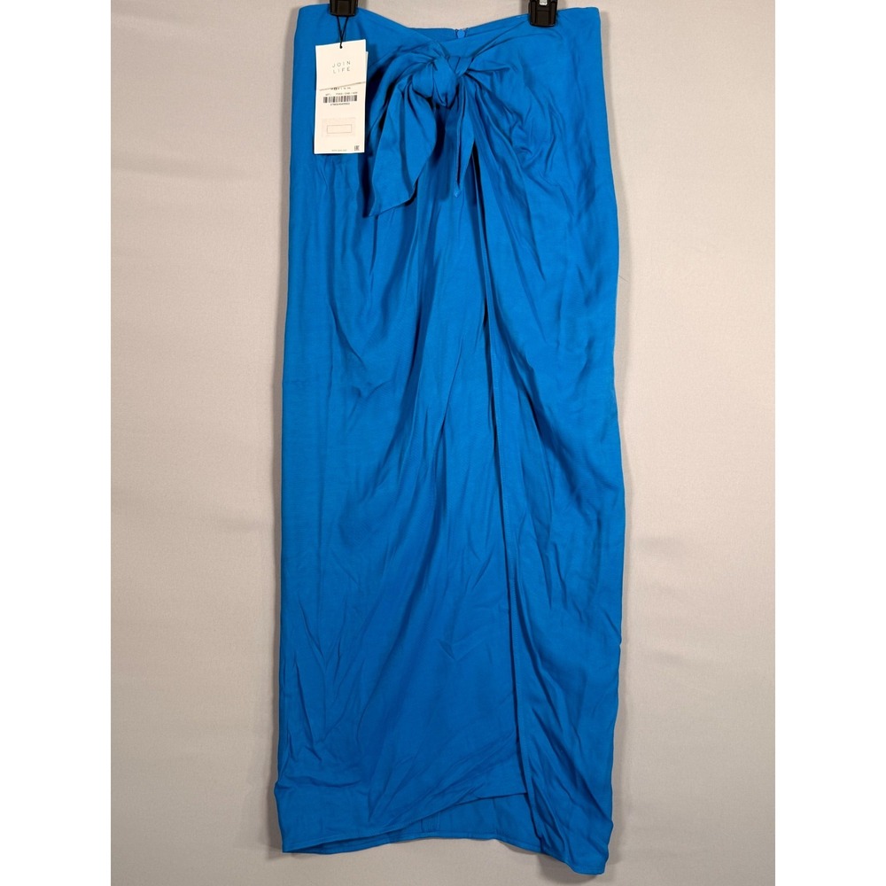 ZARA Pareo Wrap Skirt with tie & high slit in a Cobalt Blue Small 26x 36 in Sexy
